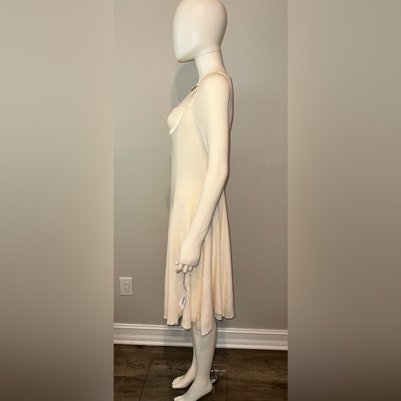 ADEAM Japan Intermix “Colette” ivory sweater ribbed swing dress w buckles M - Picture 4 of 8